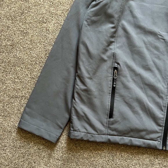 Swiss Tech Grey Softshell Jacket Men XL Water Resistant Fleece Lined Windbreaker - Picture 2 of 16